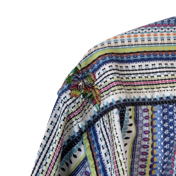 Robert Graham Embroidered Flip Cuff Dress Shirt~Skulls~Mens Size Large - L - Picture 8 of 12